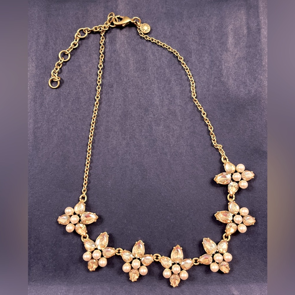 J Crew crystal & pearl necklace